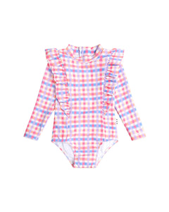Huxbaby - Scandi Frill Swimsuit Rainbow Check - HB7294S25