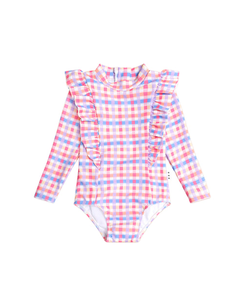 Huxbaby - Scandi Frill Swimsuit Rainbow Check - HB7294S25