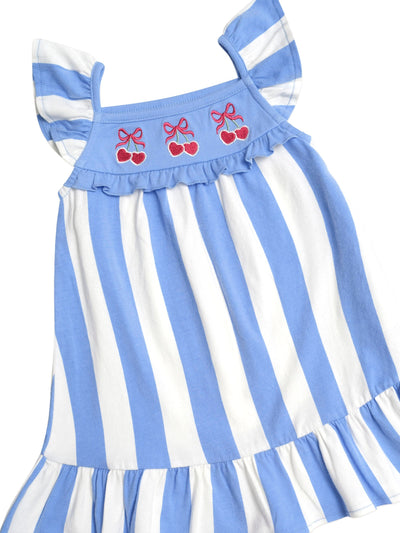 Huxbaby - Seaside Cherry Stripe Dress - HB1051S25 Sleeveless Dress Huxbaby 