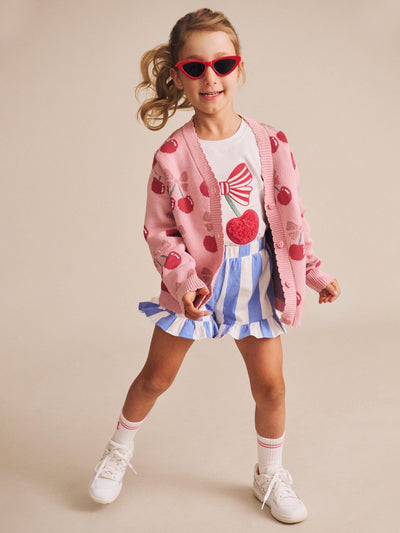 Huxbaby - Seaside Cherry Stripe Frill Skort - HB6134S25 Shorts Huxbaby 