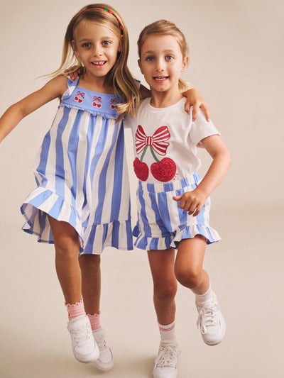 Huxbaby - Seaside Cherry Stripe Frill Skort - HB6134S25 Shorts Huxbaby 