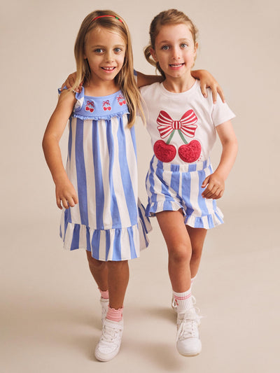Huxbaby - Seaside Cherry Stripe Frill Skort - HB6134S25 Shorts Huxbaby 