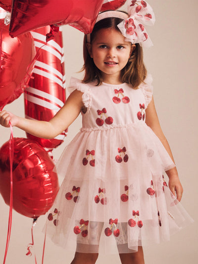 Huxbaby - Sequin Cherry Pie Tulle Dress - HB1313S25 Tutu Dress Huxbaby 