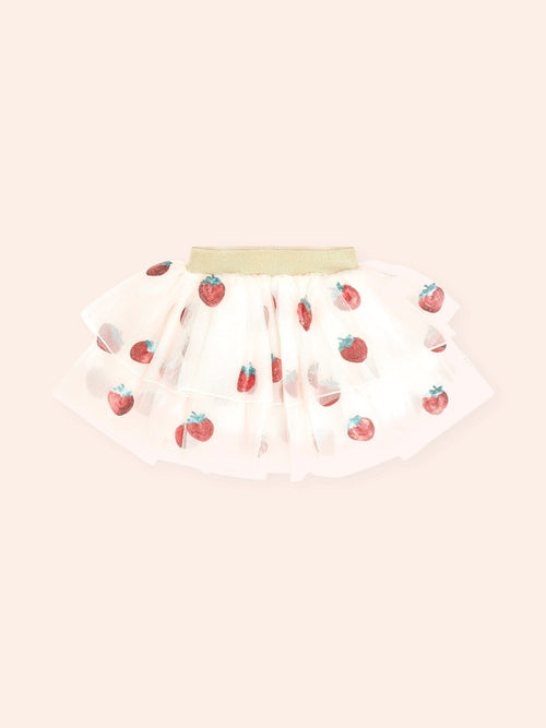 Huxbaby - Sequin Strawberry Tulle Skirt | Ecru