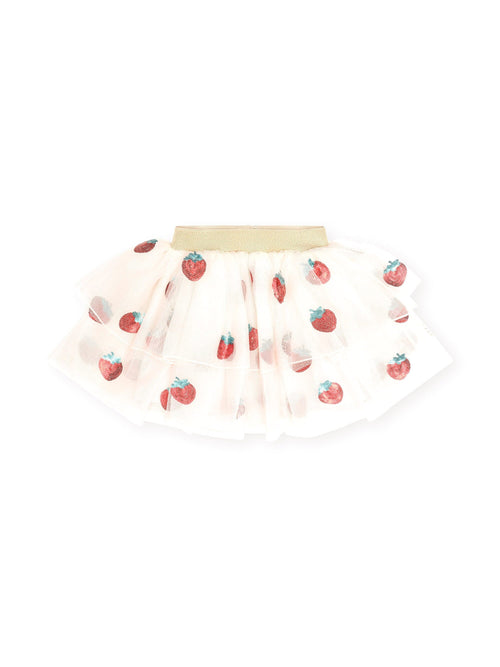 Huxbaby - Sequin Strawberry Tulle Skirt | Ecru