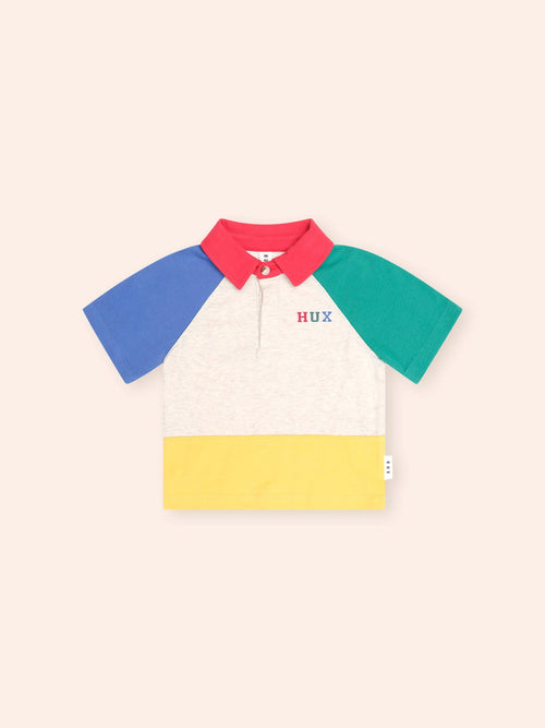 Huxbaby - Slouchy Colour Block Raglan Polo | Multi