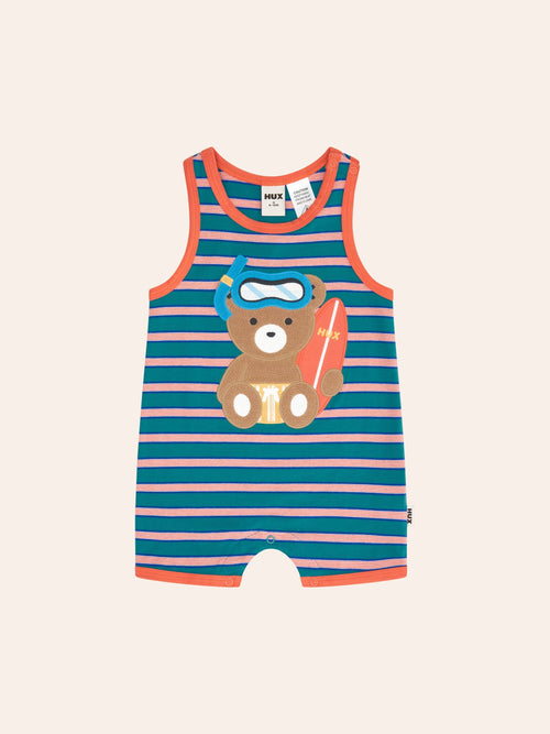 Huxbaby - Snorkel Sitting Hux Stripe Romper | Lagoon Stripe - PREORDER