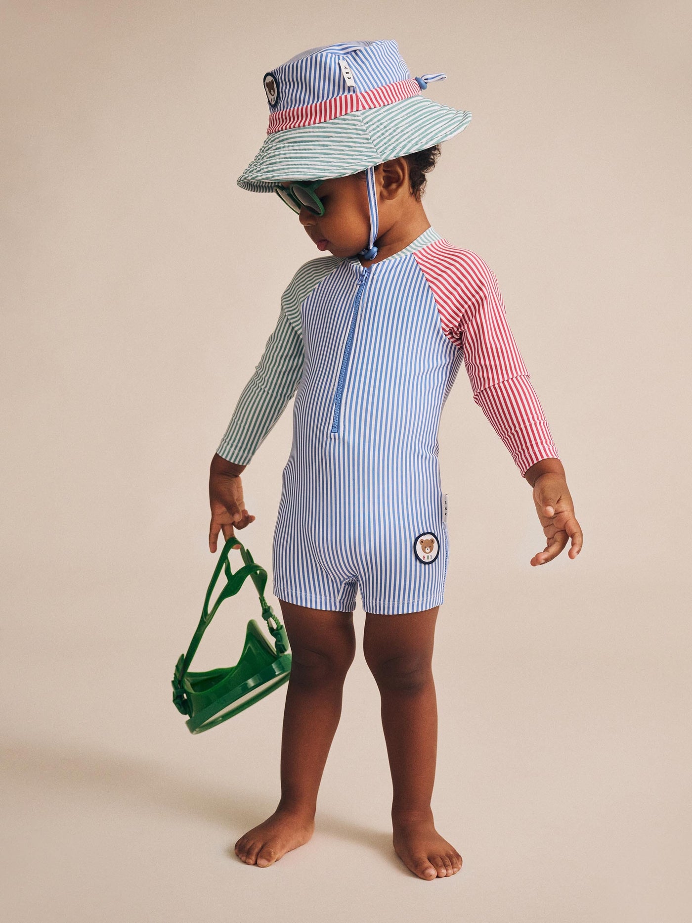 Huxbaby - Spliced Stripe Swim Hat - HB7192S25 Swim Hats Huxbaby 
