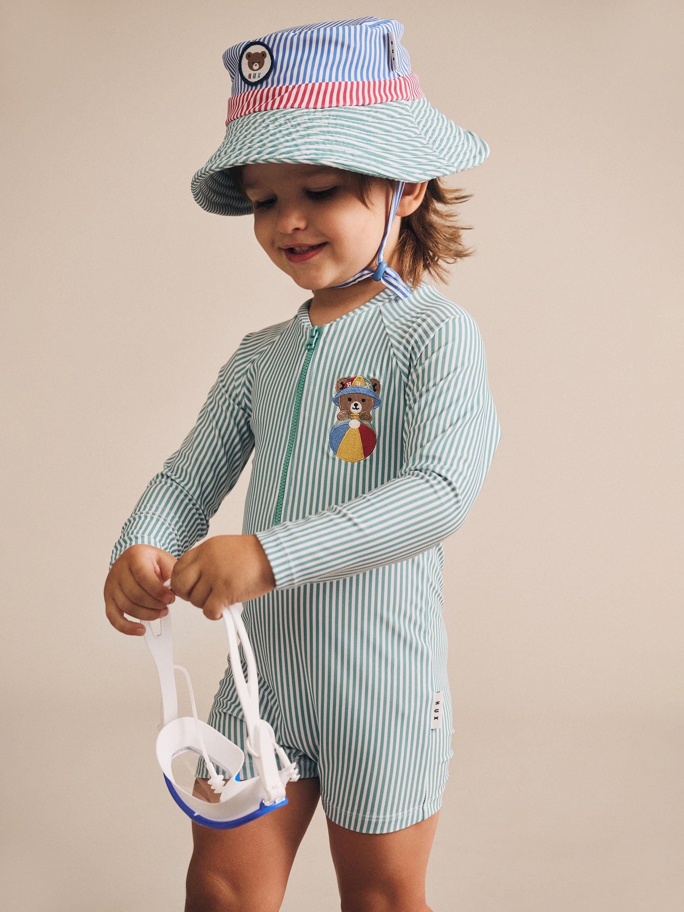 Huxbaby - Spliced Stripe Swim Hat - HB7192S25 Swim Hats Huxbaby 