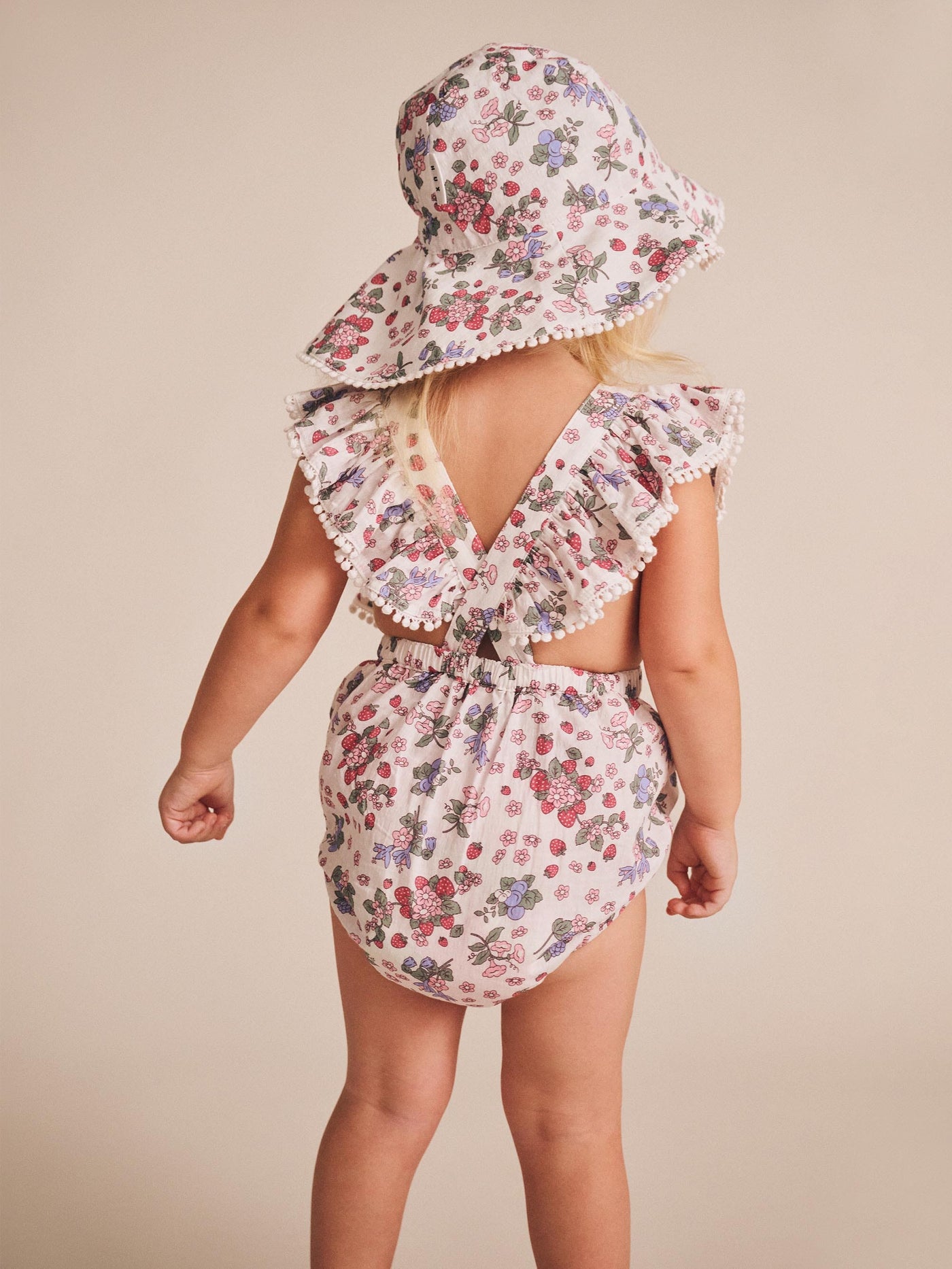 Huxbaby - Stawberry Garden Playsuit Cream - HB0032S25 Playsuits Huxbaby 