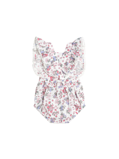 Huxbaby - Stawberry Garden Playsuit Cream - HB0032S25 Playsuits Huxbaby 