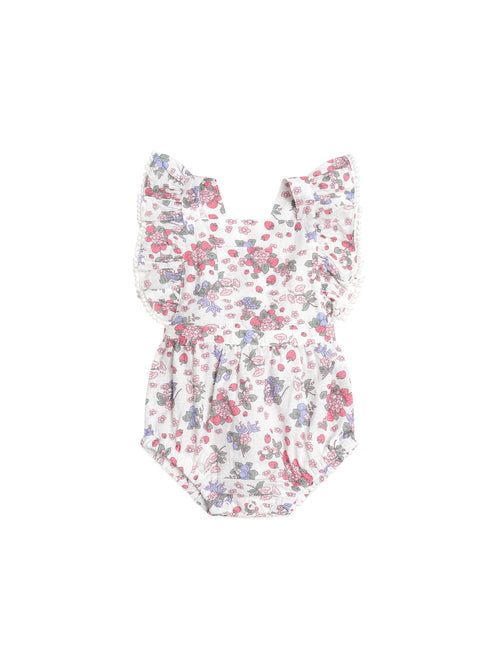 Huxbaby - Stawberry Garden Playsuit Cream - HB0032S25
