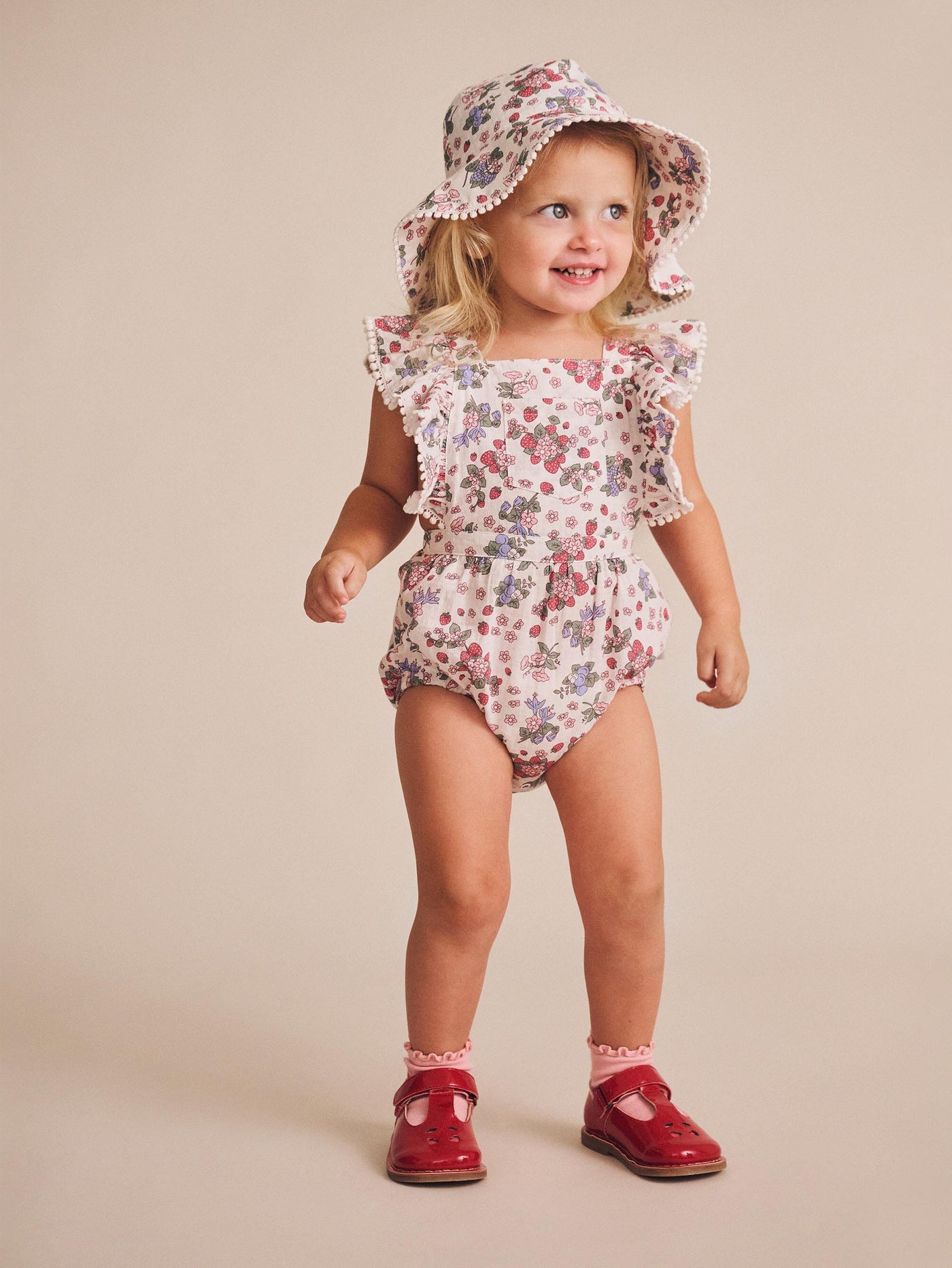 Huxbaby - Stawberry Garden Playsuit Cream - HB0032S25 Playsuits Huxbaby 