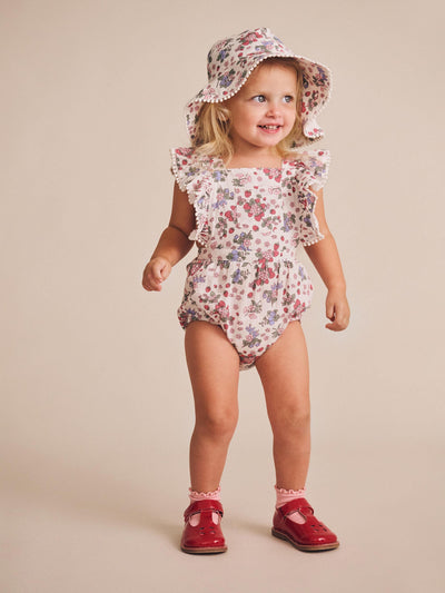 Huxbaby - Stawberry Garden Playsuit Cream - HB0032S25 Playsuits Huxbaby 