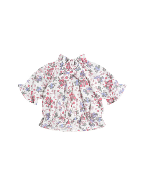 Huxbaby - Stawberry Garden Pussybow Blouse - HB2087S25