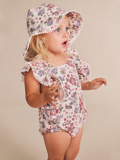 Huxbaby - Stawberry Garden Sunhat - HB8014S25 Hats Huxbaby 