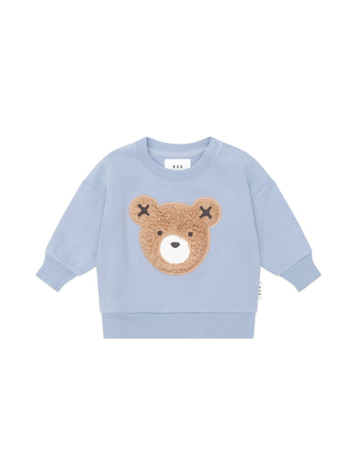 Huxbaby - Stone Blue Furry Huxbear Sweatshirt - HB3070W25 Jumper Huxbaby 