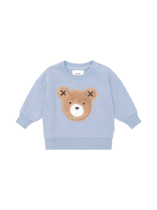 Huxbaby - Stone Blue Furry Huxbear Sweatshirt - HB3070W25