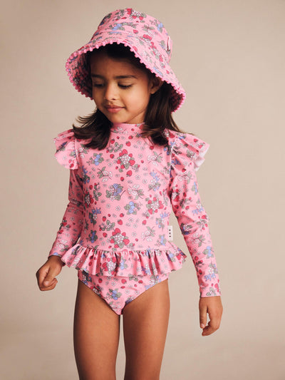 Huxbaby - Strawberry Garden Frill Swimsuit - HB7183S25 One-Piece Swimsuit Huxbaby 