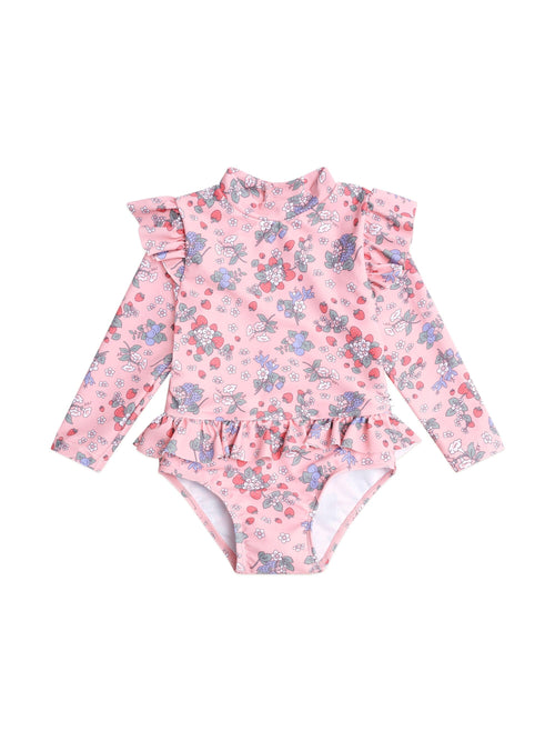 Huxbaby - Strawberry Garden Frill Swimsuit - HB7183S25