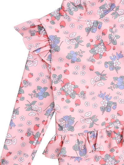 Huxbaby - Strawberry Garden Frill Swimsuit - HB7183S25 One-Piece Swimsuit Huxbaby 