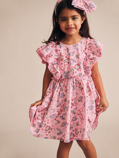 Huxbaby - Strawberry Garden Sunday Best Dress - HB1056S25 Short Sleeve Dress Huxbaby 