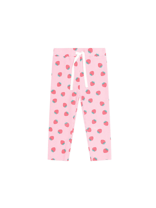 Huxbaby - Strawberry Print Rib Legging | Strawberry Print