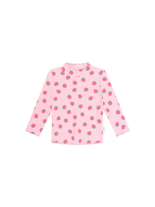 Huxbaby - Strawberry Print Rib Skivvy | Strawberry Print