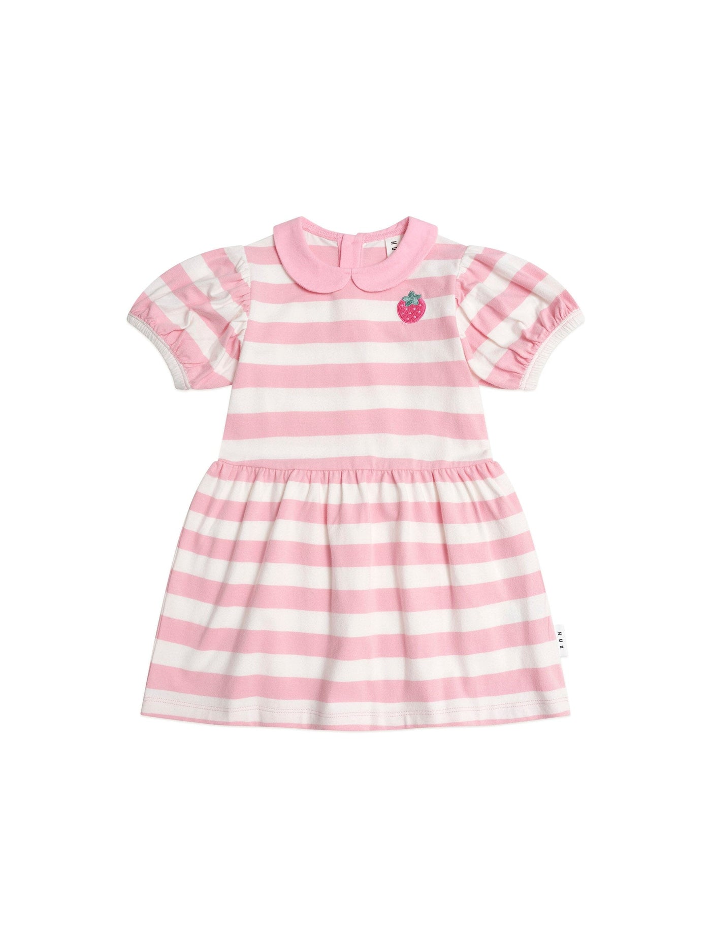 Huxbaby - Strawberry Stripe Puff Sleeve Dress - HB1049S25 Short Sleeve Dress Huxbaby 