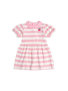 Huxbaby - Strawberry Stripe Puff Sleeve Dress - HB1049S25