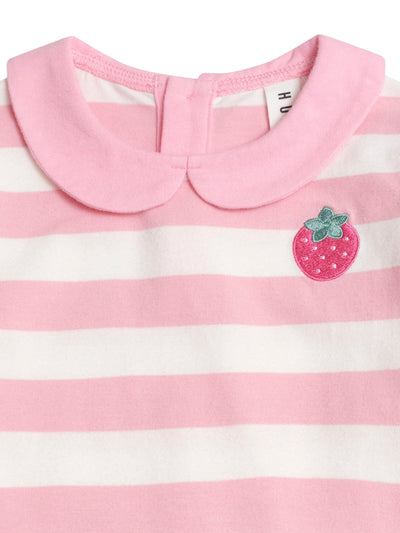 Huxbaby - Strawberry Stripe Puff Sleeve Dress - HB1049S25 Short Sleeve Dress Huxbaby 