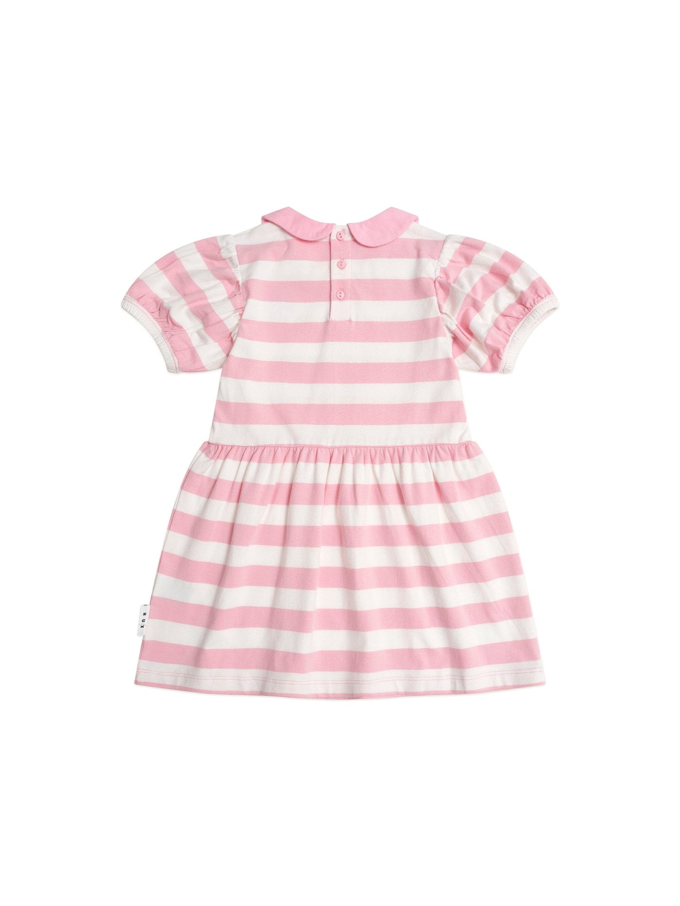 Huxbaby - Strawberry Stripe Puff Sleeve Dress - HB1049S25 Short Sleeve Dress Huxbaby 