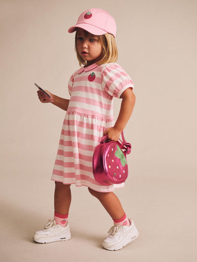 Huxbaby - Strawberry Stripe Puff Sleeve Dress - HB1049S25 Short Sleeve Dress Huxbaby 