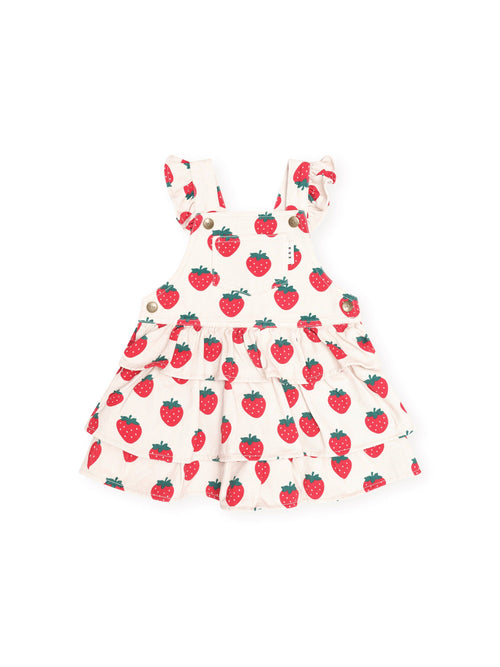 Huxbaby - Strawberry Tiered Pinafore | Multi Strawberry