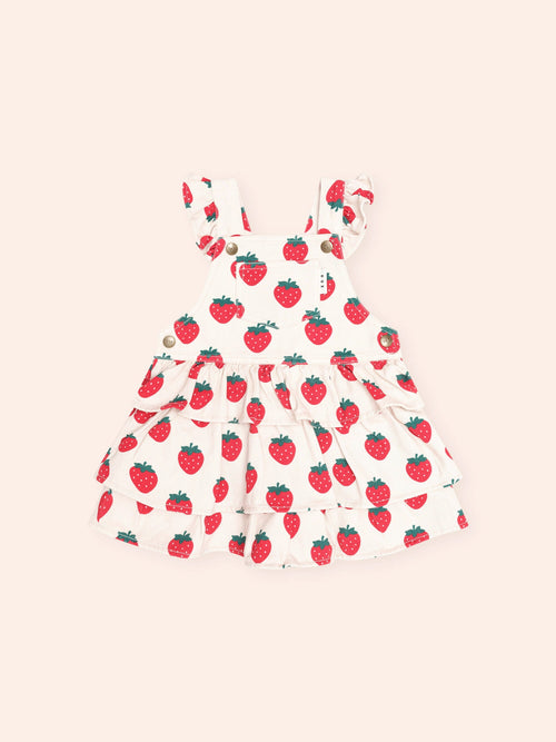 Huxbaby - Strawberry Tiered Pinafore | Multi Strawberry