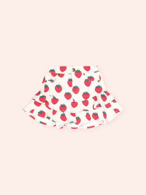 Huxbaby - Strawberry Tiered Skirt | Multi Strawberry