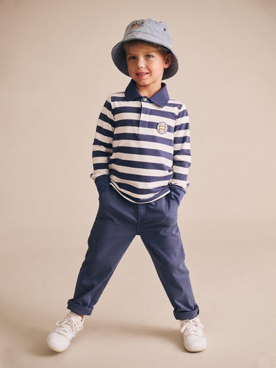 Huxbaby - Stripe Polo Longsleeve Tee - HB2126S25 Long Sleeve T-Shirt Huxbaby 