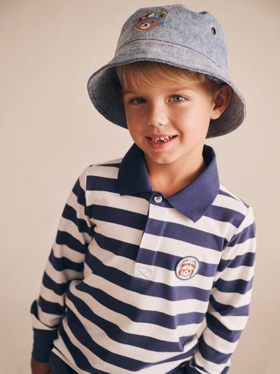 Huxbaby - Stripe Polo Longsleeve Tee - HB2126S25 Long Sleeve T-Shirt Huxbaby 