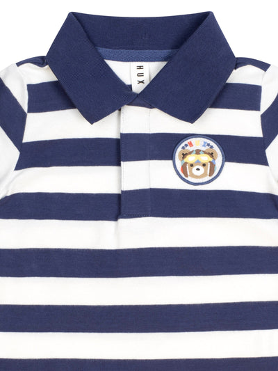 Huxbaby - Stripe Polo Tee - HB2124S25 Short Sleeve T-Shirt Huxbaby 
