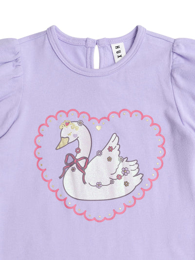 Huxbaby - Swan Princess Puff Sleeve Tee - HB2263S25 Short Sleeve T-Shirt Huxbaby 