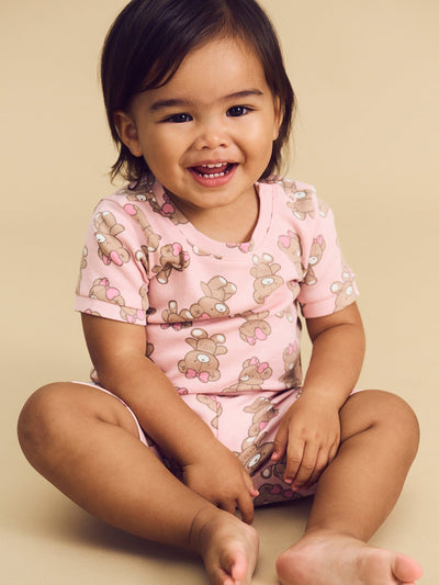 Huxbaby - Teddy Hux Pj Set Candy - HB9015S24 Short Sleeve Pyjamas Huxbaby 