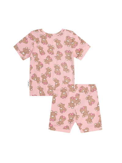 Huxbaby - Teddy Hux Pj Set Candy - HB9015S24 Short Sleeve Pyjamas Huxbaby 