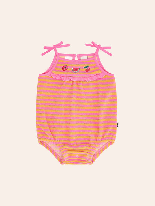 Huxbaby - Tropical Fruit Stripe Romper | Tropical Stripe