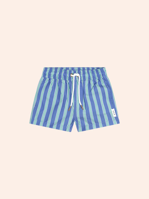 Huxbaby - Tropical Vacay Stripe Boardshort | Cobalt/Green