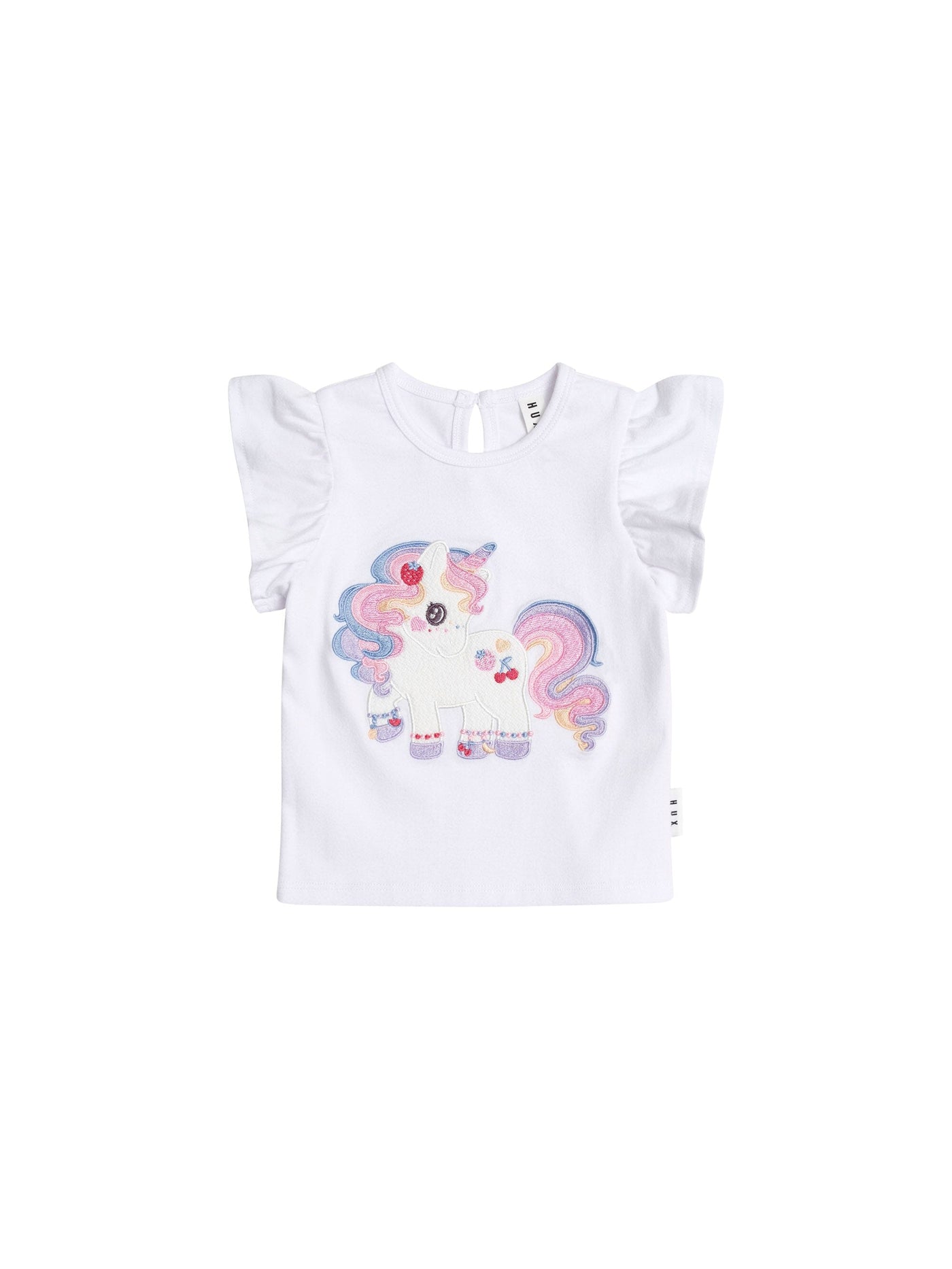 Huxbaby - Tutti Frutti Unicorn Frill Tee - HB2098S25 Short Sleeve T-Shirt Huxbaby 
