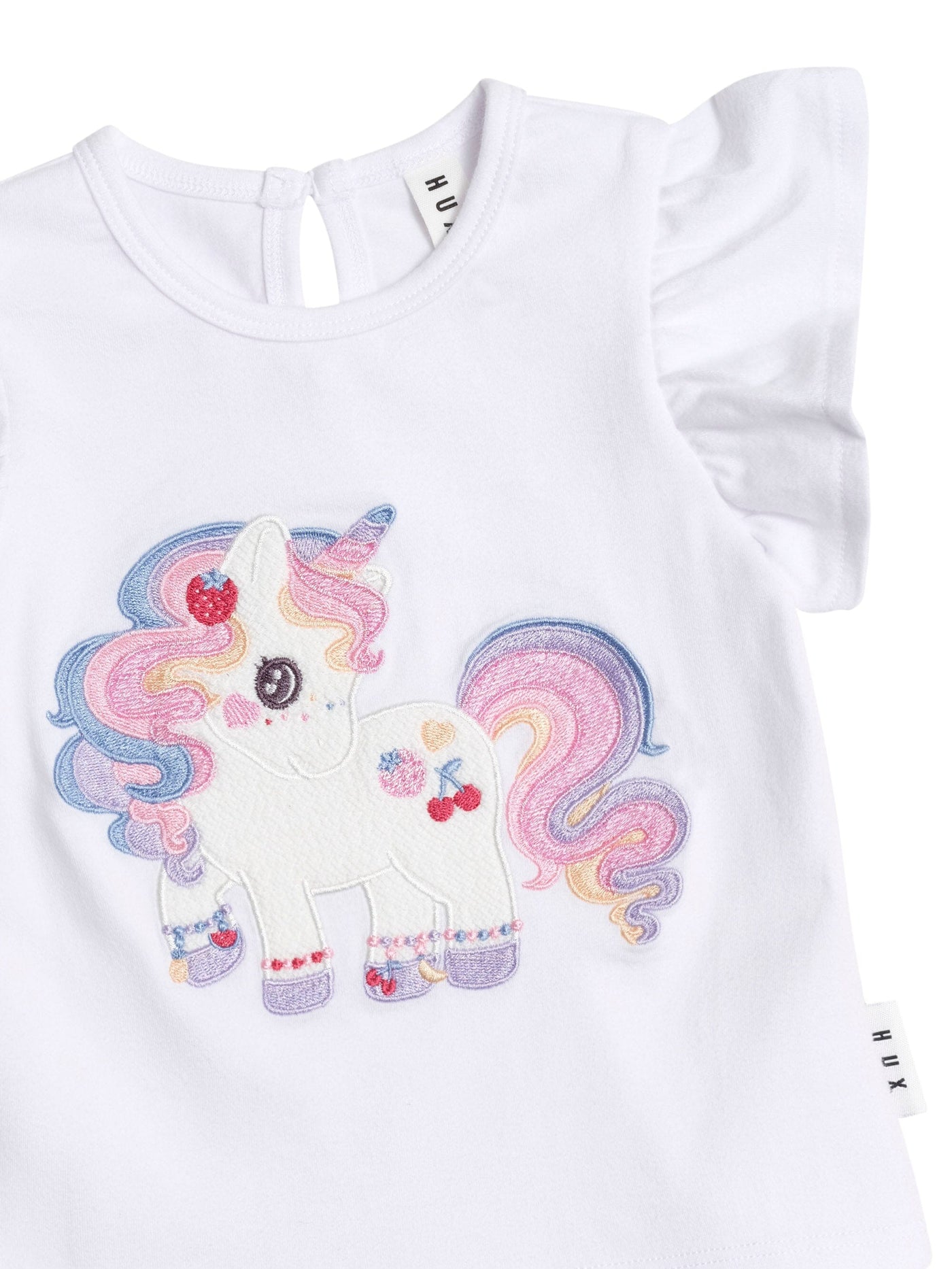 Huxbaby - Tutti Frutti Unicorn Frill Tee - HB2098S25 Short Sleeve T-Shirt Huxbaby 