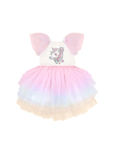 Huxbaby - Unicorn Tiered Rainbow Party Dress - HB1280S24