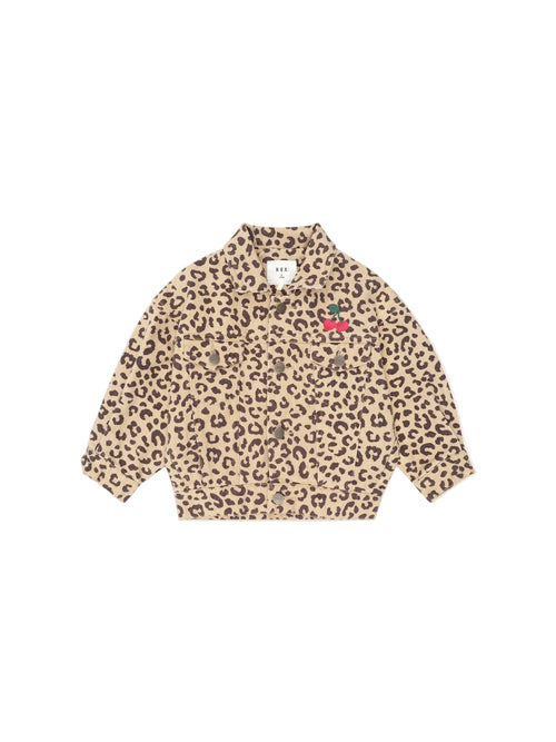 Huxbaby - Very Cherry Leopard Print Denim Jacket