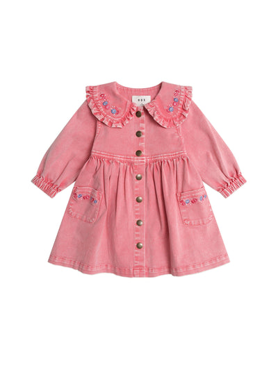 Huxbaby - Vintage Floral Collar Dress - HB1215S25 Long Sleeve Dress Huxbaby 