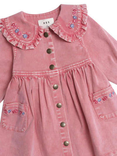 Huxbaby - Vintage Floral Collar Dress - HB1215S25 Long Sleeve Dress Huxbaby 